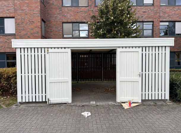 Opgeknapte fietsenstalling