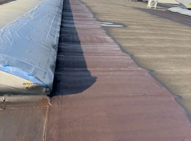 Naadloze rubbercoating op industrieel dak in Rijssen